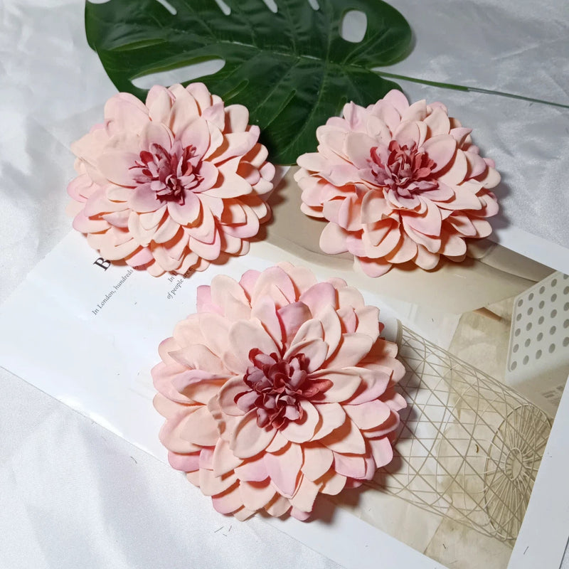 Lush 4.5" Dahlia Blooms, Realistic Faux Flower Heads for DIY Wedding Bouquets, Event Design, Corsages, and Elevated Home Decor