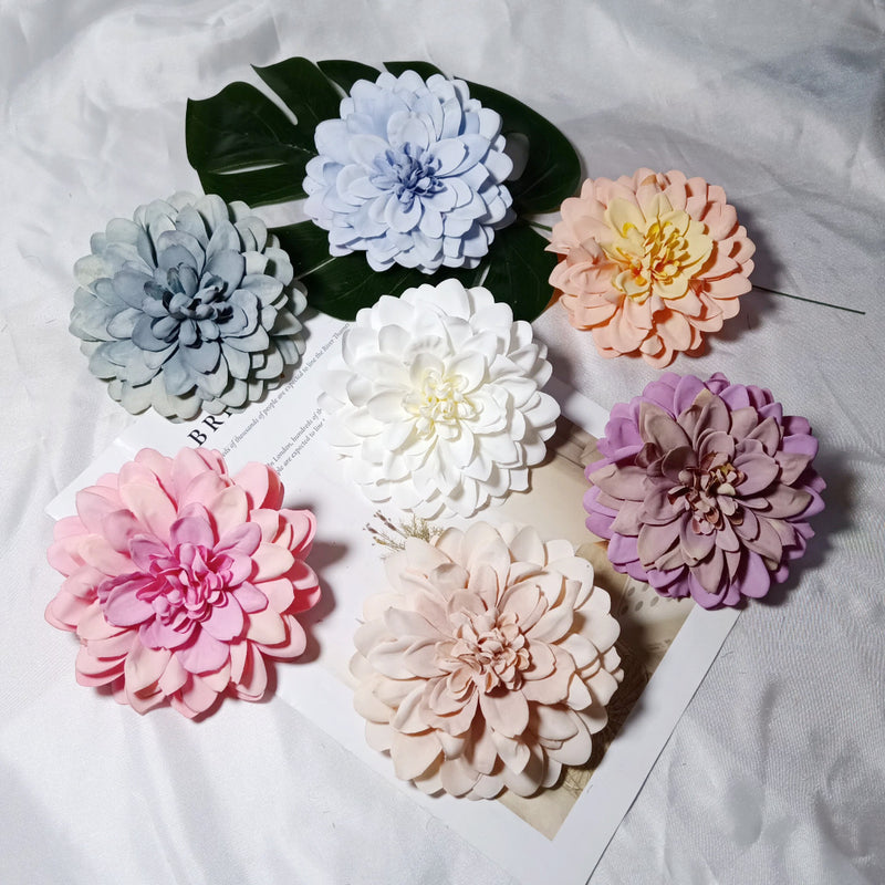 Lush 4.5" Dahlia Blooms, Realistic Faux Flower Heads for DIY Wedding Bouquets, Event Design, Corsages, and Elevated Home Decor