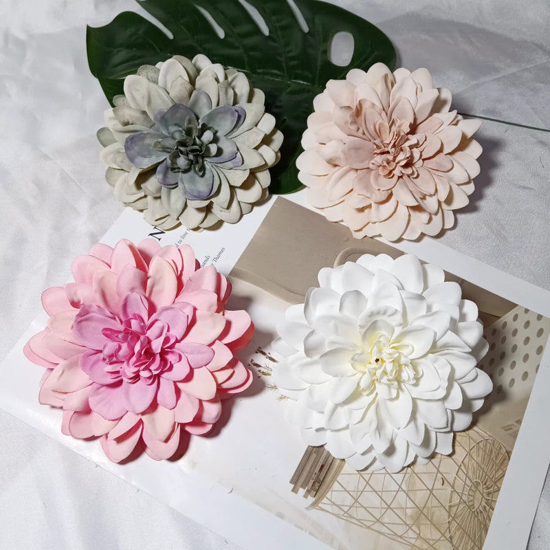 Lush 4.5" Dahlia Blooms, Realistic Faux Flower Heads for DIY Wedding Bouquets, Event Design, Corsages, and Elevated Home Decor