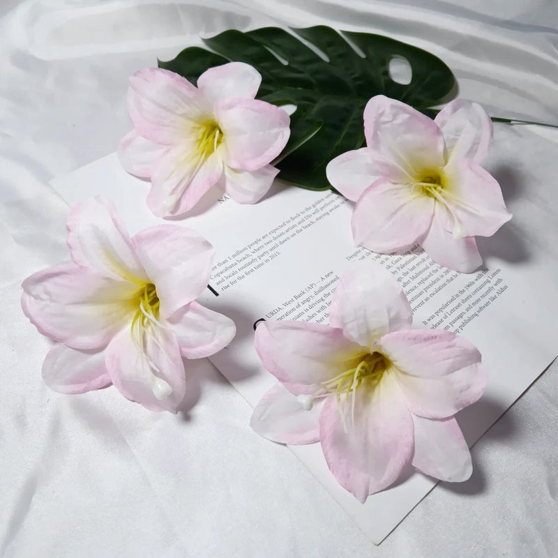 Large 4" Faux Lily Flower Heads, Realistic Lily Blooms for DIY Wedding Bouquets, Centerpieces, Corsages, Home Decor Crafting