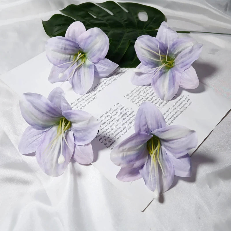 Large 4" Faux Lily Flower Heads, Realistic Lily Blooms for DIY Wedding Bouquets, Centerpieces, Corsages, Home Decor Crafting