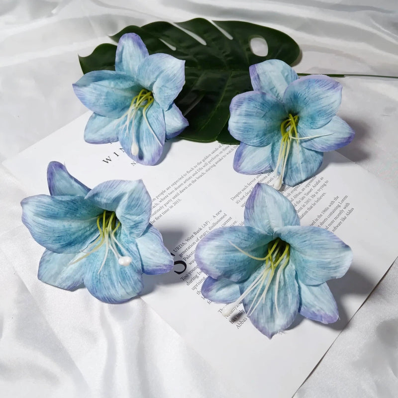 Large 4" Faux Lily Flower Heads, Realistic Lily Blooms for DIY Wedding Bouquets, Centerpieces, Corsages, Home Decor Crafting