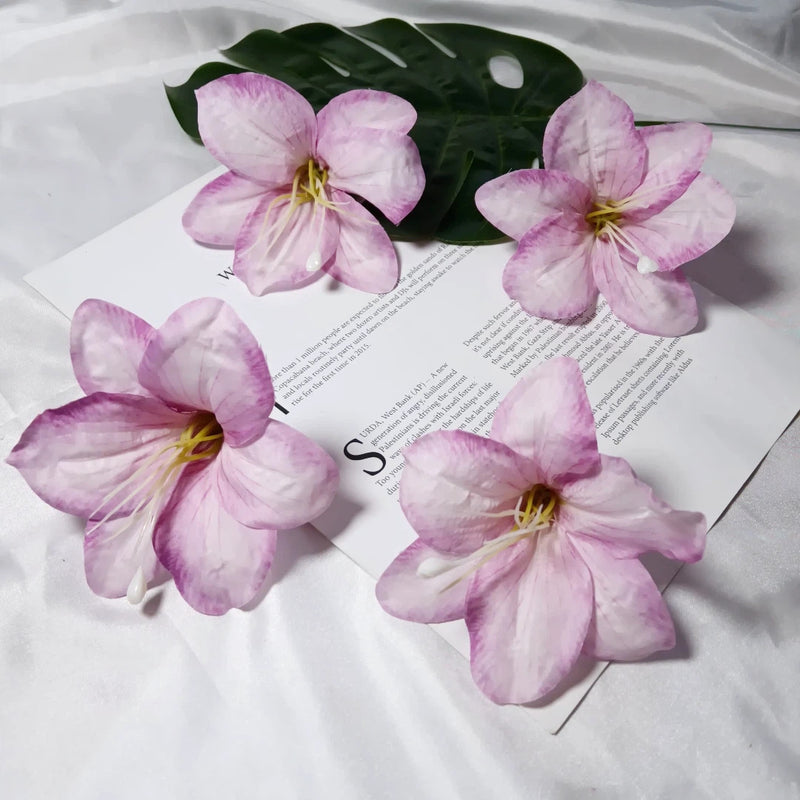 Large 4" Faux Lily Flower Heads, Realistic Lily Blooms for DIY Wedding Bouquets, Centerpieces, Corsages, Home Decor Crafting