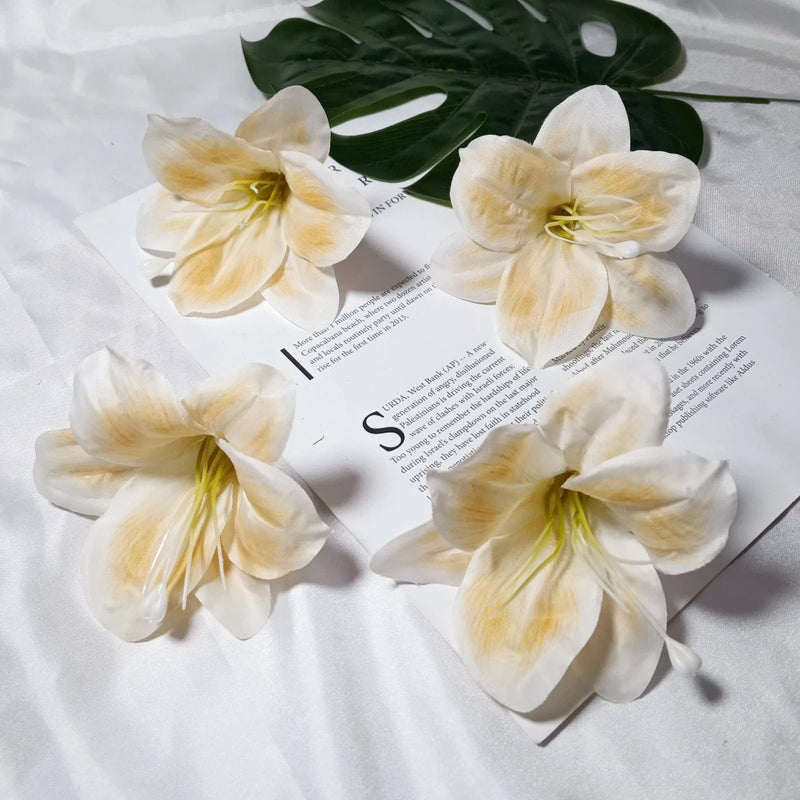 Large 4" Faux Lily Flower Heads, Realistic Lily Blooms for DIY Wedding Bouquets, Centerpieces, Corsages, Home Decor Crafting