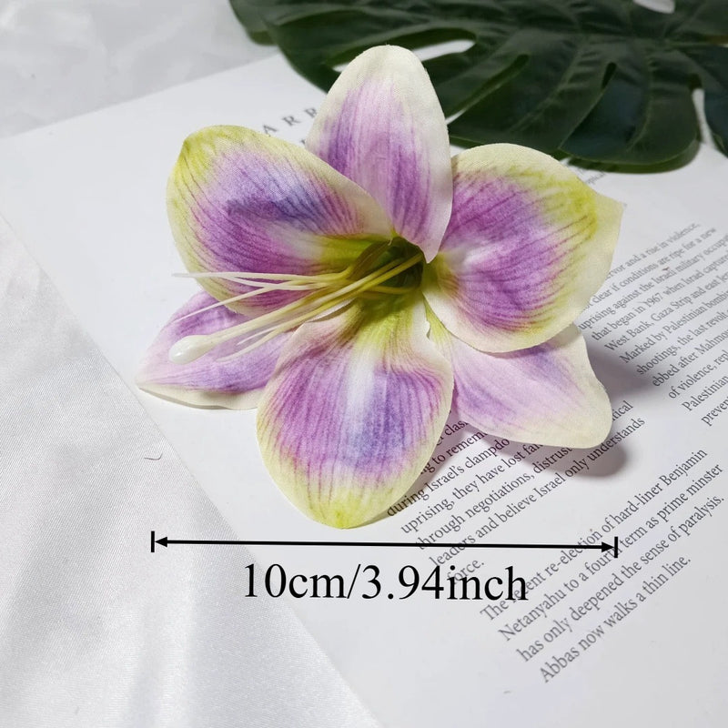 Large 4" Faux Lily Flower Heads, Realistic Lily Blooms for DIY Wedding Bouquets, Centerpieces, Corsages, Home Decor Crafting