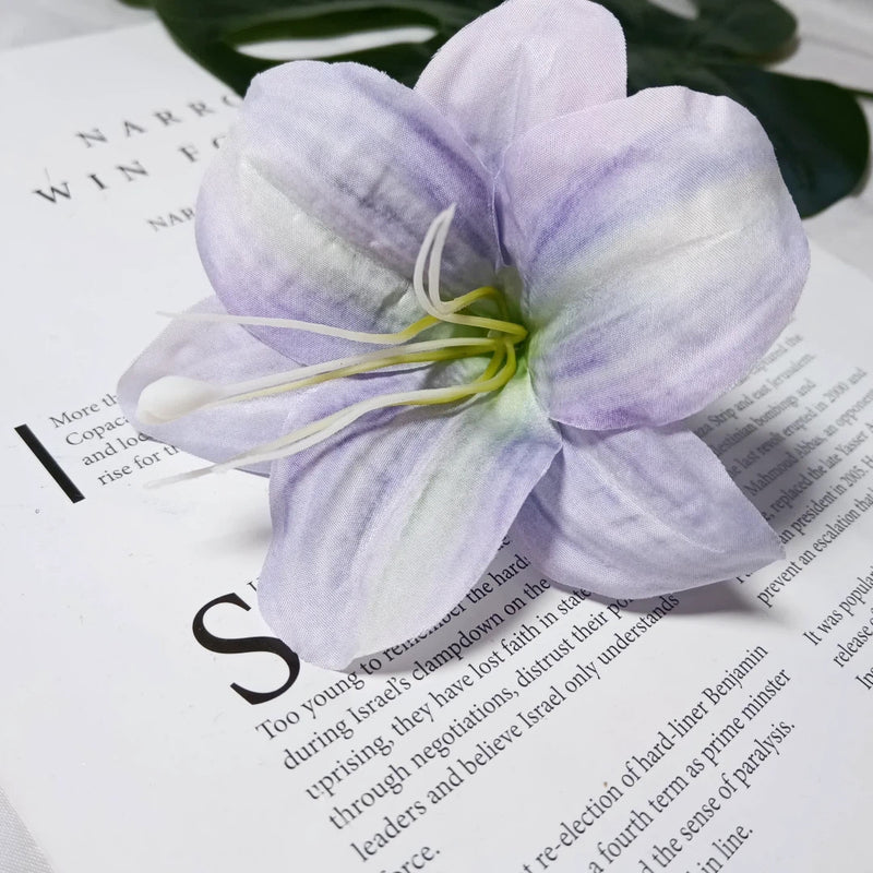 Large 4" Faux Lily Flower Heads, Realistic Lily Blooms for DIY Wedding Bouquets, Centerpieces, Corsages, Home Decor Crafting