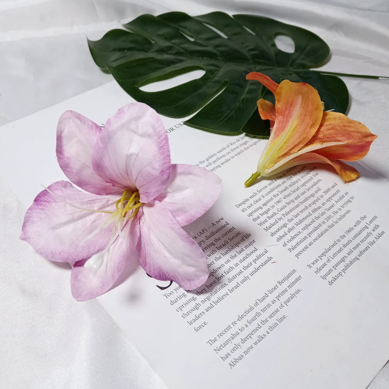 Large 4" Faux Lily Flower Heads, Realistic Lily Blooms for DIY Wedding Bouquets, Centerpieces, Corsages, Home Decor Crafting