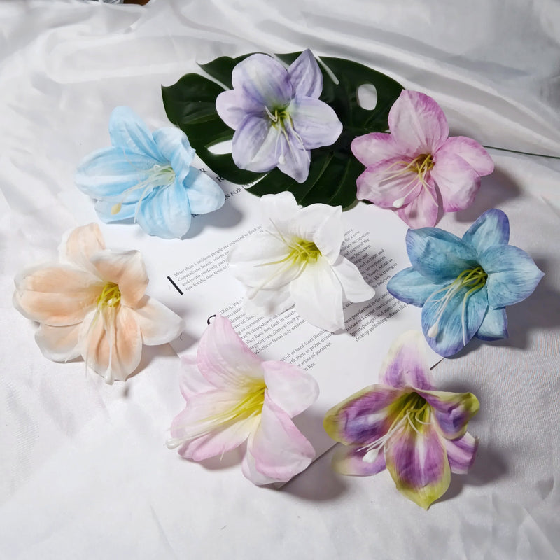 Large 4" Faux Lily Flower Heads, Realistic Lily Blooms for DIY Wedding Bouquets, Centerpieces, Corsages, Home Decor Crafting