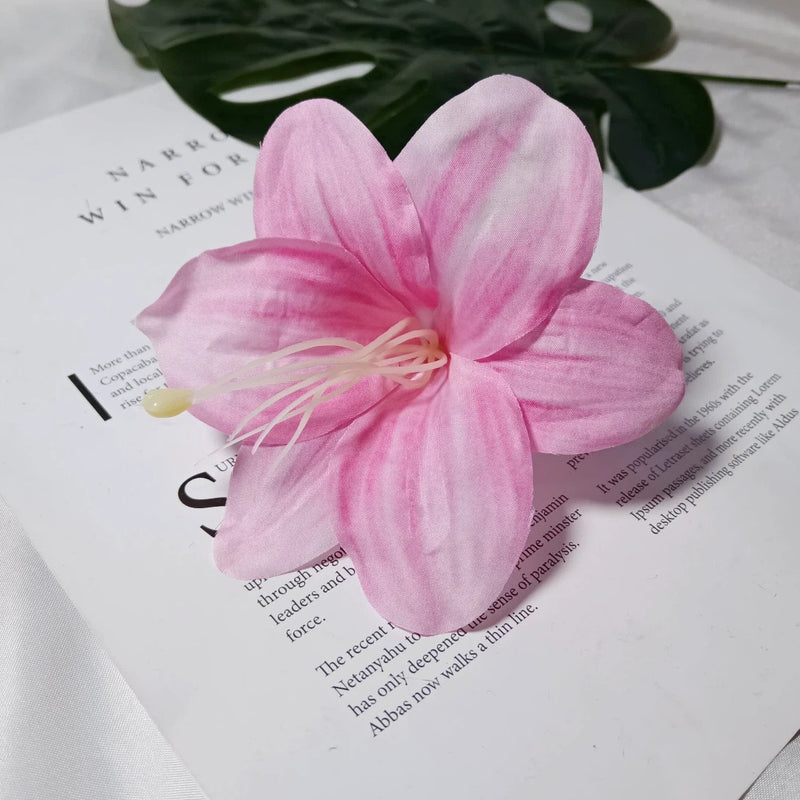 Large 4" Faux Lily Flower Heads, Realistic Lily Blooms for DIY Wedding Bouquets, Centerpieces, Corsages, Home Decor Crafting