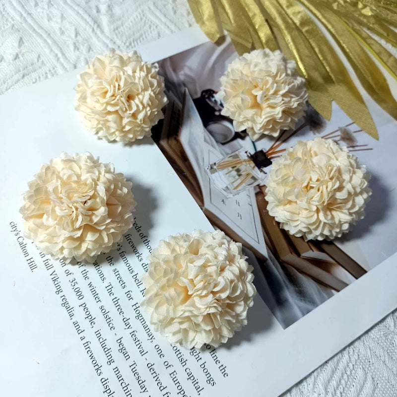 Faux Chrysanthemum Flower Heads, 2" Silk Ball Mums, Realistic Floral Blooms for DIY Wedding Bouquets, Crafts & Centerpieces