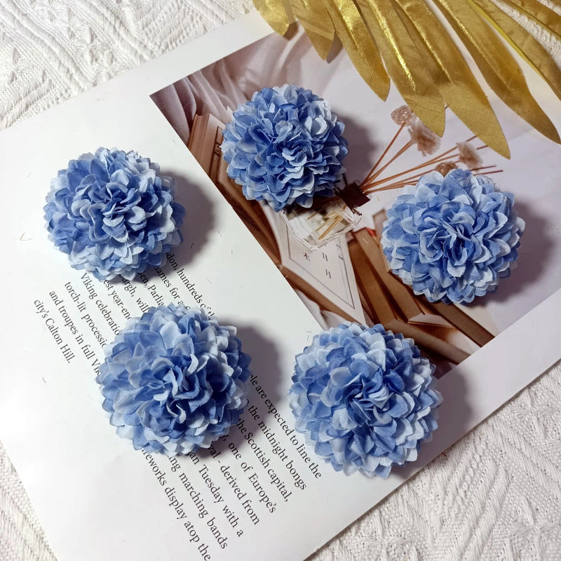 Faux Chrysanthemum Flower Heads, 2" Silk Ball Mums, Realistic Floral Blooms for DIY Wedding Bouquets, Crafts & Centerpieces