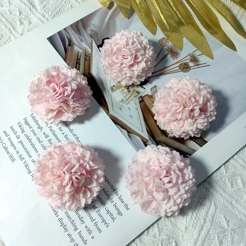 Faux Chrysanthemum Flower Heads, 2" Silk Ball Mums, Realistic Floral Blooms for DIY Wedding Bouquets, Crafts & Centerpieces