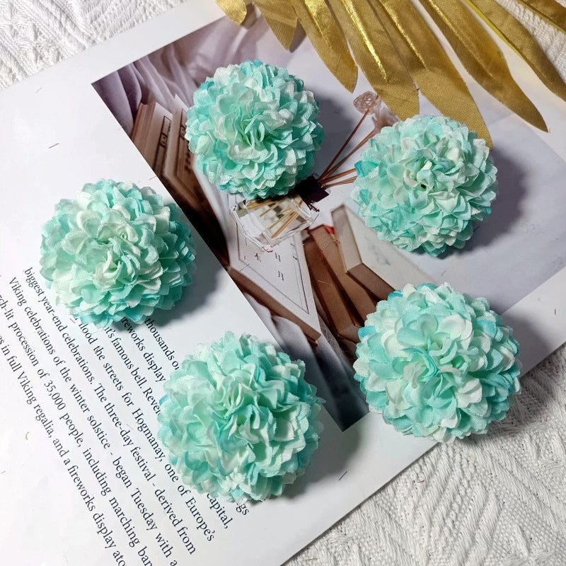 Faux Chrysanthemum Flower Heads, 2" Silk Ball Mums, Realistic Floral Blooms for DIY Wedding Bouquets, Crafts & Centerpieces