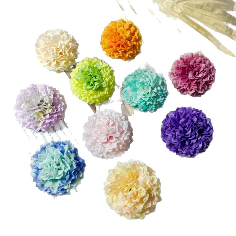 Faux Chrysanthemum Flower Heads, 2" Silk Ball Mums, Realistic Floral Blooms for DIY Wedding Bouquets, Crafts & Centerpieces