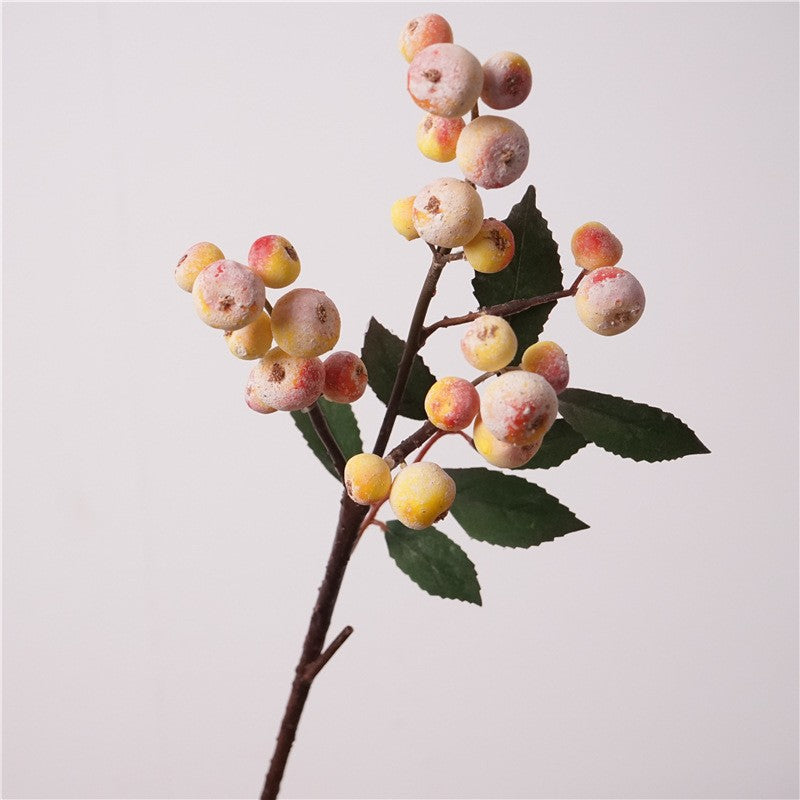 18" Lifelike Frosted Red Berry Stem, Faux Winter Holly Berries for Christmas Decor, Holiday Wreaths, and DIY Wedding Centerpieces
