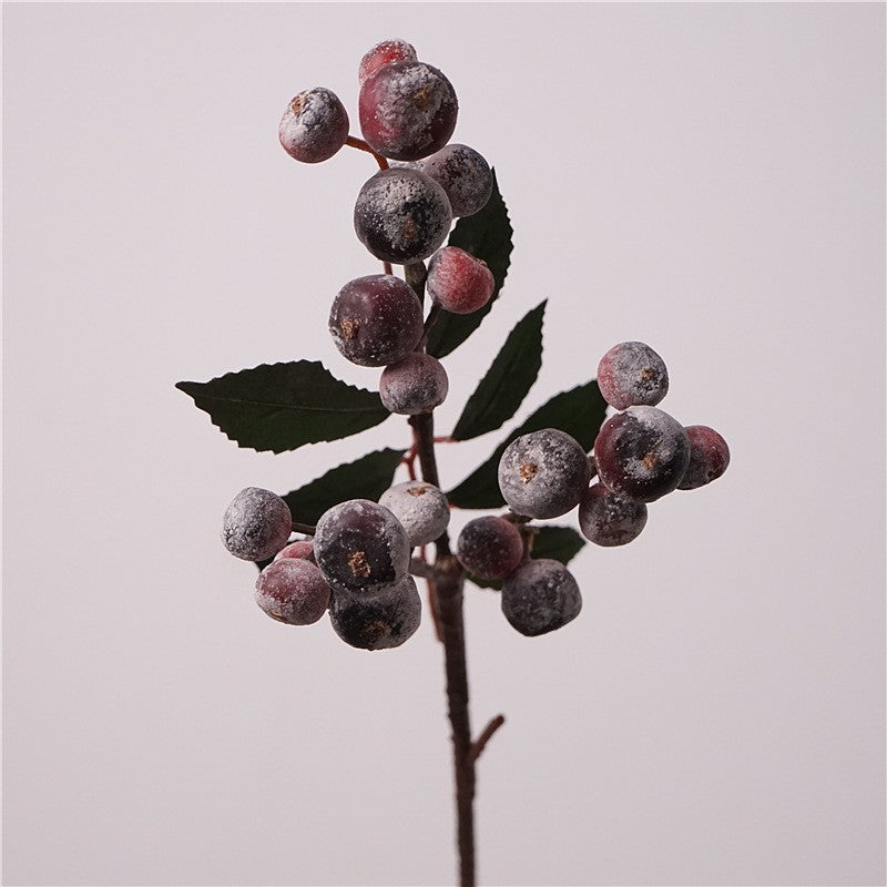 18" Lifelike Frosted Red Berry Stem, Faux Winter Holly Berries for Christmas Decor, Holiday Wreaths, and DIY Wedding Centerpieces