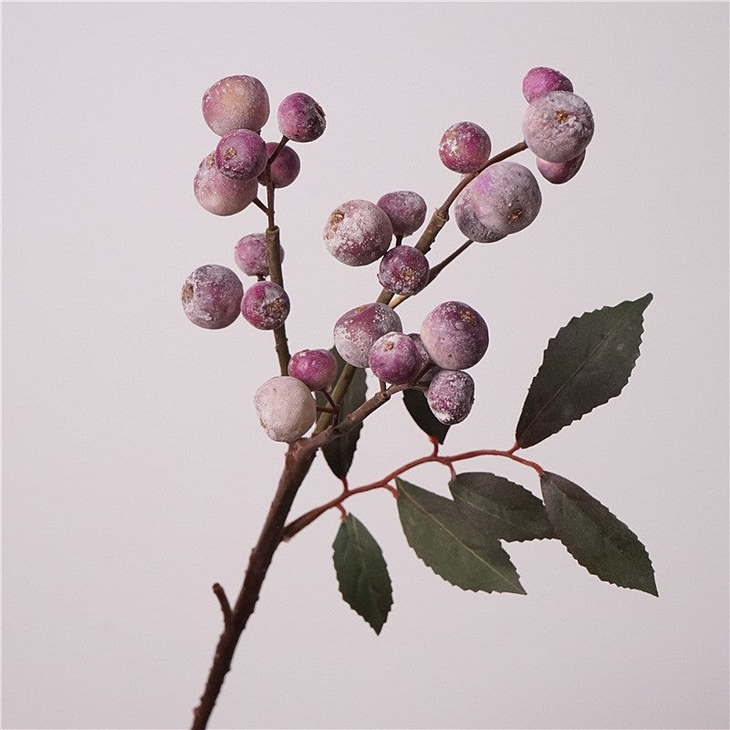18" Lifelike Frosted Red Berry Stem, Faux Winter Holly Berries for Christmas Decor, Holiday Wreaths, and DIY Wedding Centerpieces