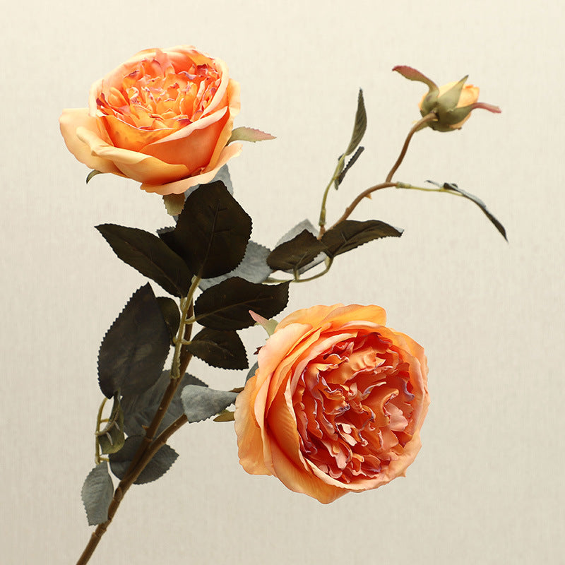 Heirloom Autumn Rose Stem, 28" Tall Realistic Faux Flower, Lifelike Long Stem for DIY Wedding Bouquets, Vase Arrangements, Centerpieces