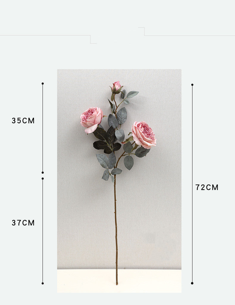 Heirloom Autumn Rose Stem, 28" Tall Realistic Faux Flower, Lifelike Long Stem for DIY Wedding Bouquets, Vase Arrangements, Centerpieces