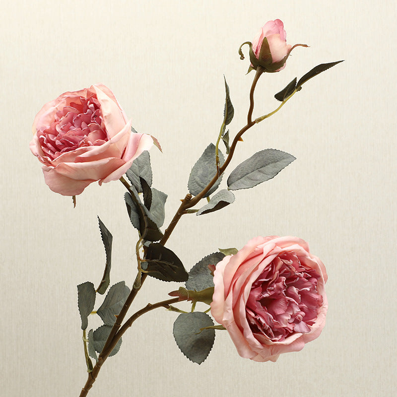 Heirloom Autumn Rose Stem, 28" Tall Realistic Faux Flower, Lifelike Long Stem for DIY Wedding Bouquets, Vase Arrangements, Centerpieces