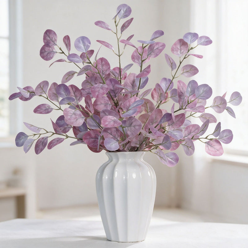 Faux Money Plant Eucalyptus Branch, 33" Real-Touch Greenery for Home Decor, Weddings, and Seasonal Decorations