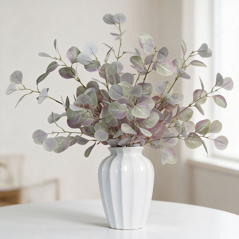 Faux Money Plant Eucalyptus Branch, 33" Real-Touch Greenery for Home Decor, Weddings, and Seasonal Decorations