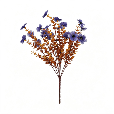 Bulk Faux Eucalyptus Violet Stems, 12-Pack, 14" Dusty Purple Artificial Flowers for DIY Wedding Bouquets, Centerpieces, Home Decor Vase Filler