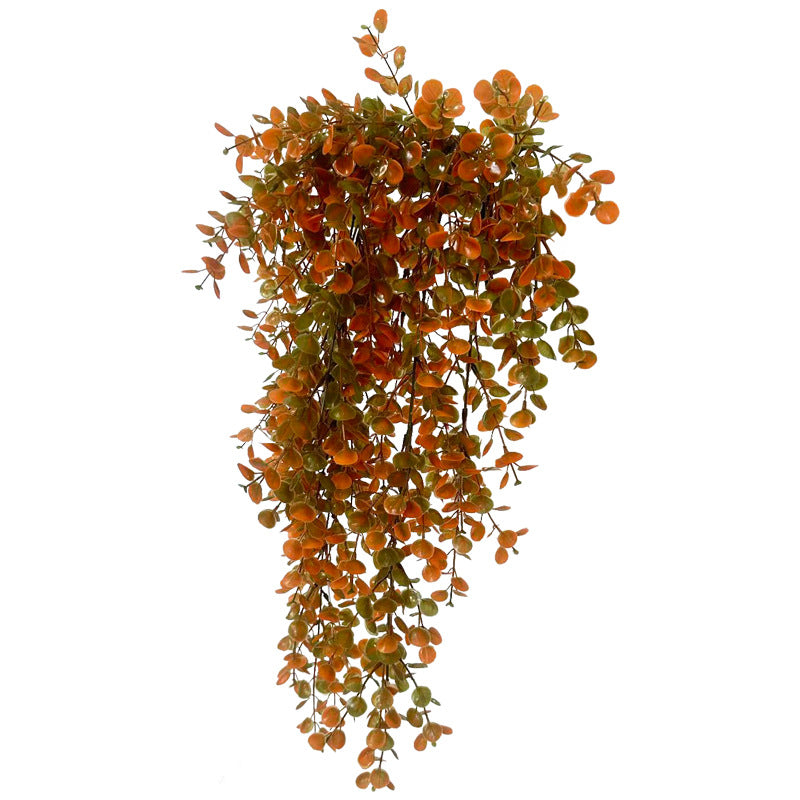 Faux Autumn Eucalyptus Hanging Plant, 30" Realistic Trailing Greenery Vine, Russet Wall Decor for Wedding, Farmhouse & Home Styling