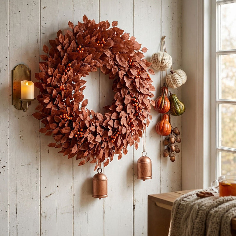 Autumn Magnolia Leaf Garland, 6.5ft Realistic Faux Greenery, Rustic Vine for Wedding Arch, Table Runner, Fireplace Mantel, Thanksgiving Home Decor