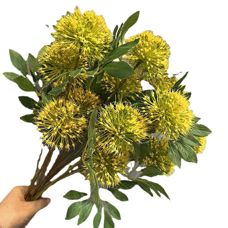 Faux Allium Stems, 26" Tall 3-Head Dandelion Puff Spray, Realistic Long Stem Flowers for Vase, Modern Home Decor, DIY Wedding Bouquet