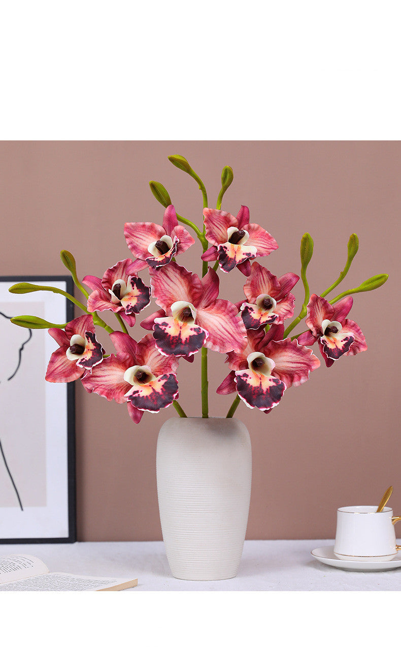 Lifelike Phalaenopsis Orchid Stem, 20" Tall Realistic Faux Flowers for Dreamy DIY Wedding Bouquets, Centerpieces, Modern Home Decor