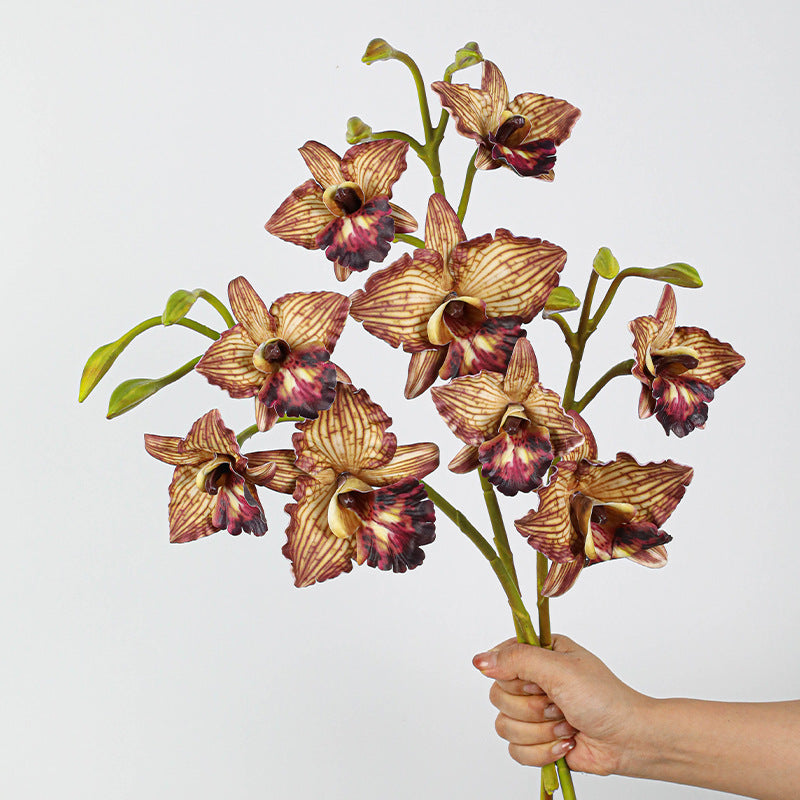 Lifelike Phalaenopsis Orchid Stem, 20" Tall Realistic Faux Flowers for Dreamy DIY Wedding Bouquets, Centerpieces, Modern Home Decor