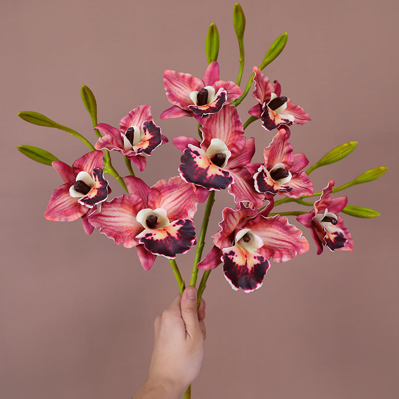 Lifelike Phalaenopsis Orchid Stem, 20" Tall Realistic Faux Flowers for Dreamy DIY Wedding Bouquets, Centerpieces, Modern Home Decor