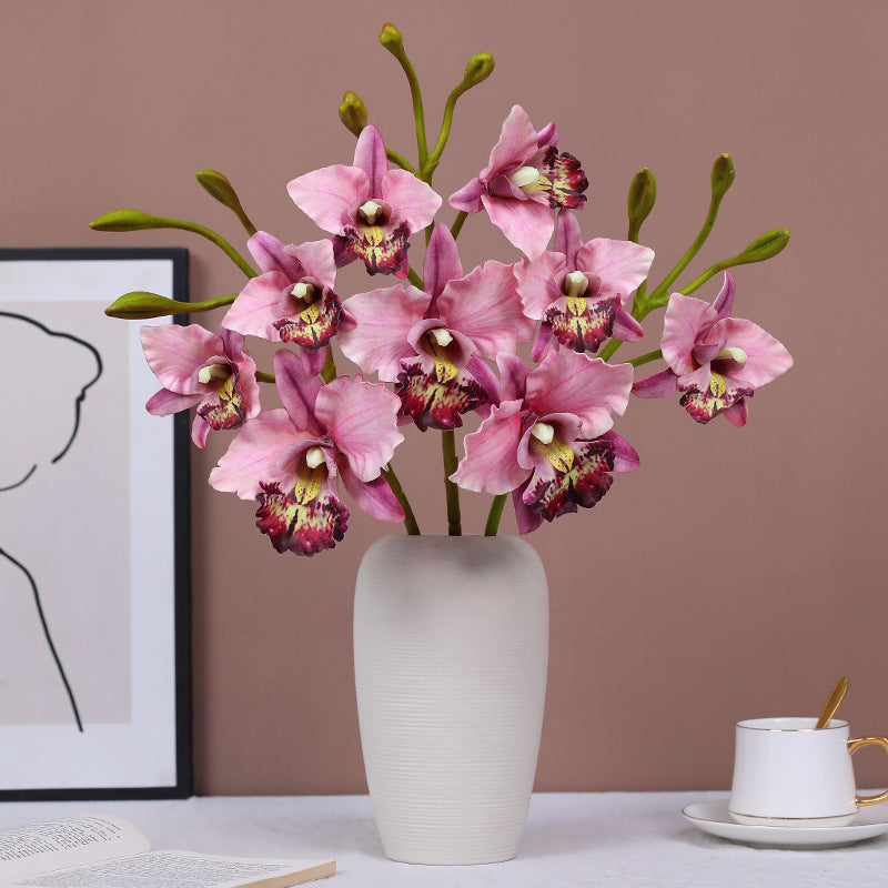 Lifelike Phalaenopsis Orchid Stem, 20" Tall Realistic Faux Flowers for Dreamy DIY Wedding Bouquets, Centerpieces, Modern Home Decor
