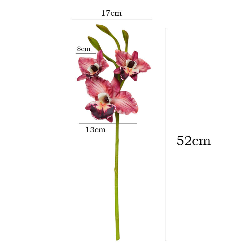 Lifelike Phalaenopsis Orchid Stem, 20" Tall Realistic Faux Flowers for Dreamy DIY Wedding Bouquets, Centerpieces, Modern Home Decor
