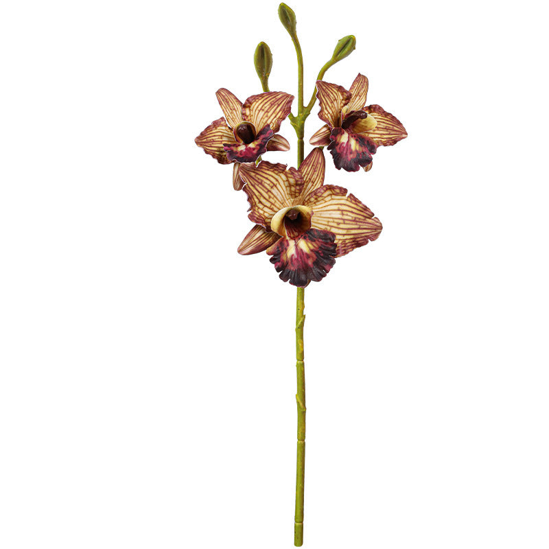 Lifelike Phalaenopsis Orchid Stem, 20" Tall Realistic Faux Flowers for Dreamy DIY Wedding Bouquets, Centerpieces, Modern Home Decor
