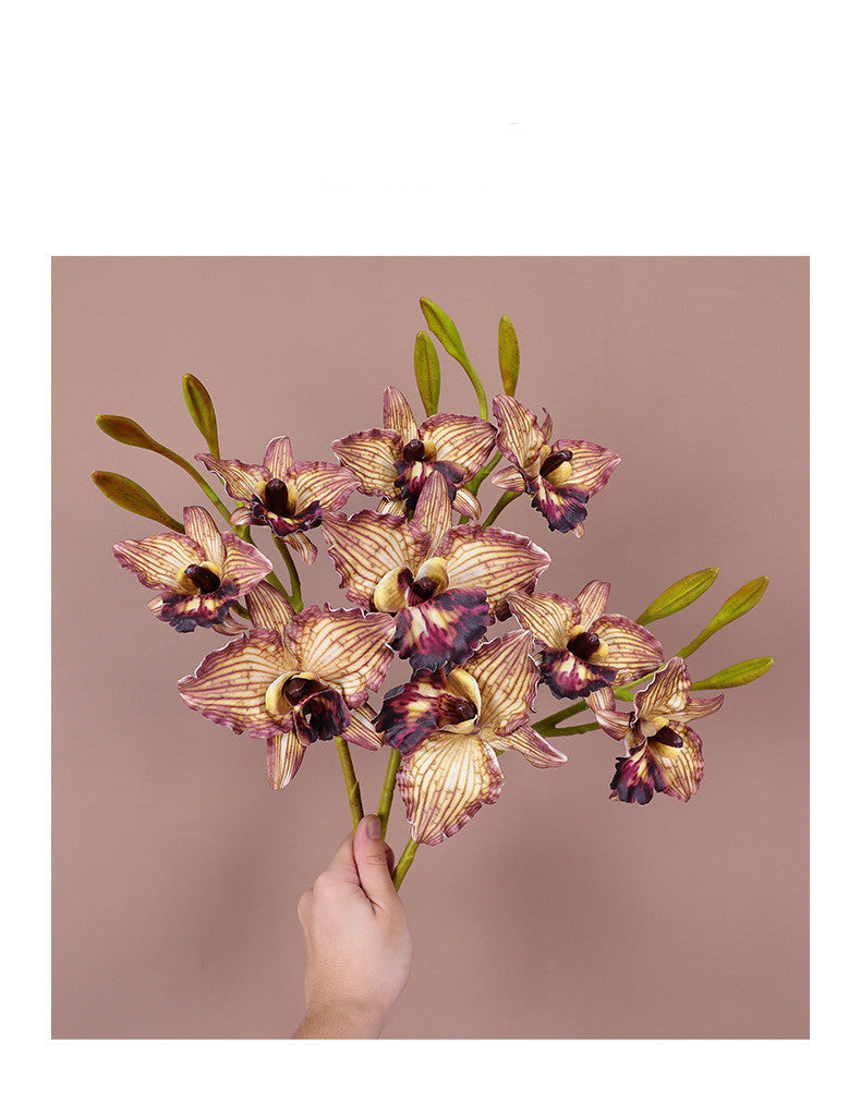 Lifelike Phalaenopsis Orchid Stem, 20" Tall Realistic Faux Flowers for Dreamy DIY Wedding Bouquets, Centerpieces, Modern Home Decor