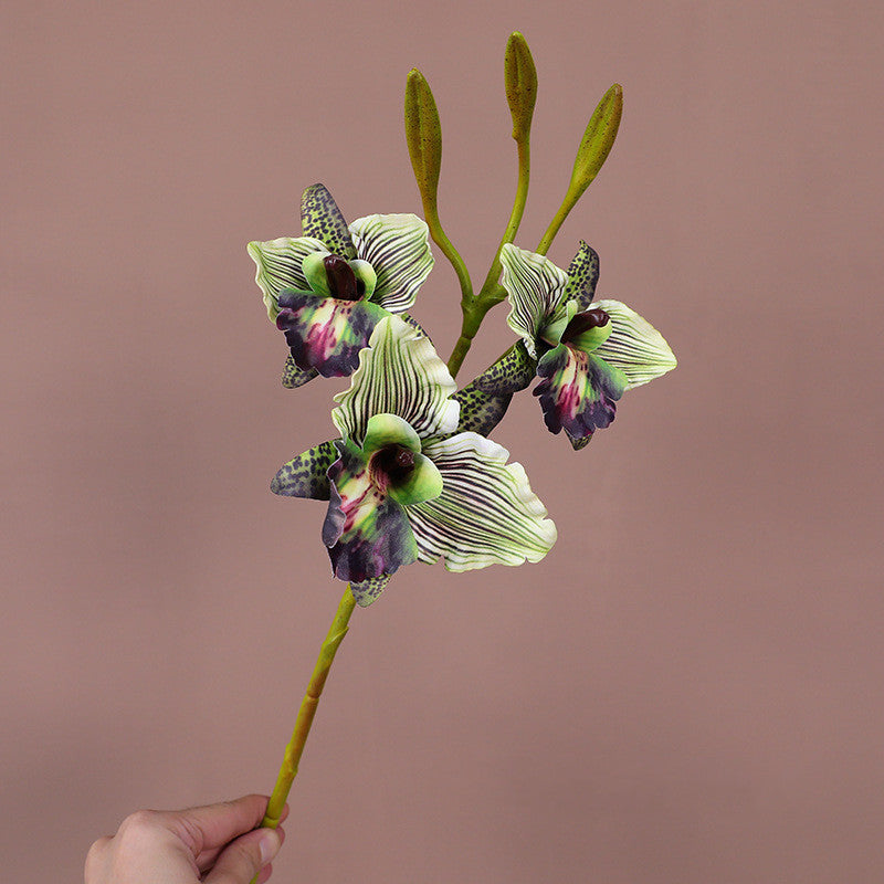 Lifelike Phalaenopsis Orchid Stem, 20" Tall Realistic Faux Flowers for Dreamy DIY Wedding Bouquets, Centerpieces, Modern Home Decor