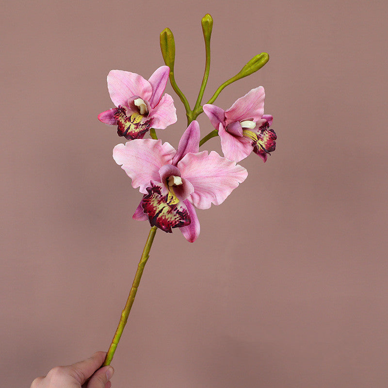 Lifelike Phalaenopsis Orchid Stem, 20" Tall Realistic Faux Flowers for Dreamy DIY Wedding Bouquets, Centerpieces, Modern Home Decor