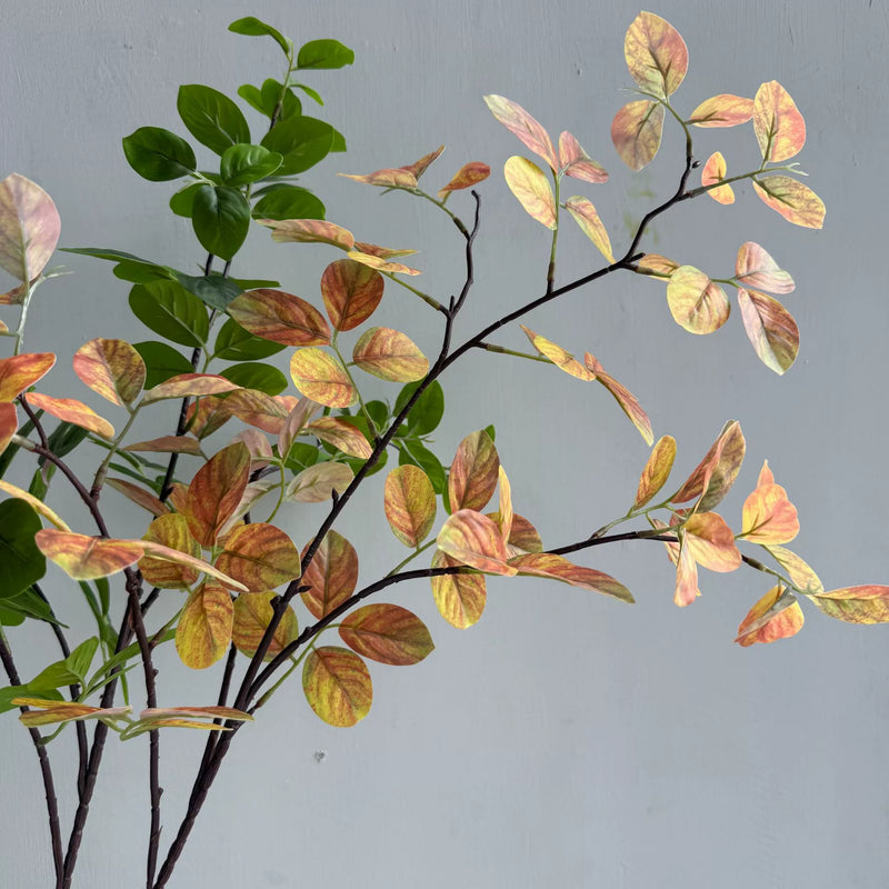 Real Touch Money Leaf Stems (Set of 2), 35" Long Artificial Greenery Branch, Lifelike 3D Printed Leaves for Vase, Wedding & Home Decor