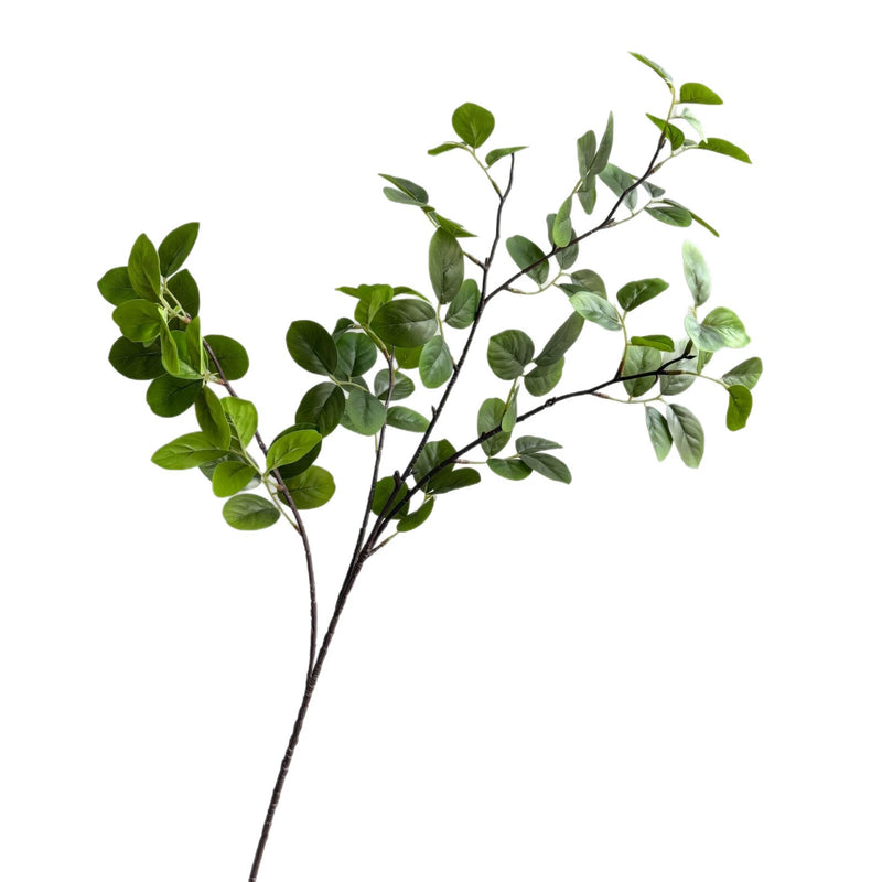 Real Touch Money Leaf Stems (Set of 2), 35" Long Artificial Greenery Branch, Lifelike 3D Printed Leaves for Vase, Wedding & Home Decor