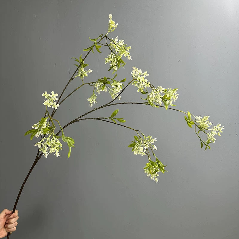 Long Weeping Forsythia Branch, 50" Cascading Artificial Flower Stem, Realistic Faux Floral for DIY Wedding Arch, Tall Vase, Home Decor