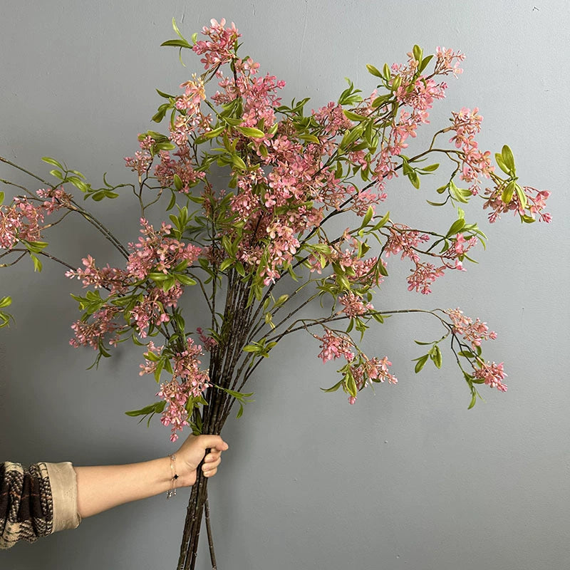 Long Weeping Forsythia Branch, 50" Cascading Artificial Flower Stem, Realistic Faux Floral for DIY Wedding Arch, Tall Vase, Home Decor