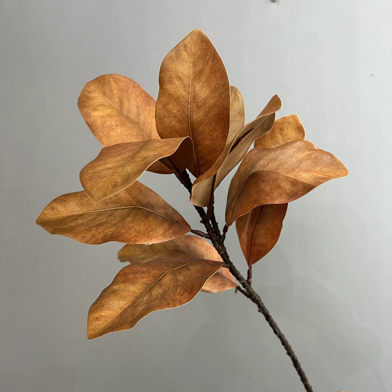 22" Artificial Magnolia Leaf Spray, Realistic Faux Greenery Stems for Vase, Autumn Home Decor, DIY Wedding Centerpieces, Bulk Floral Supplies