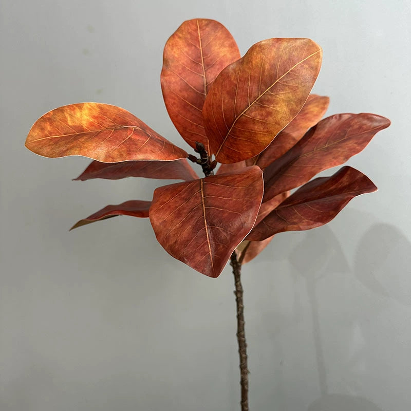22" Artificial Magnolia Leaf Spray, Realistic Faux Greenery Stems for Vase, Autumn Home Decor, DIY Wedding Centerpieces, Bulk Floral Supplies
