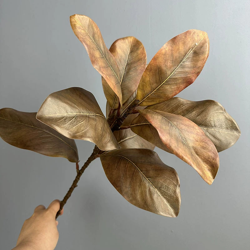 22" Artificial Magnolia Leaf Spray, Realistic Faux Greenery Stems for Vase, Autumn Home Decor, DIY Wedding Centerpieces, Bulk Floral Supplies
