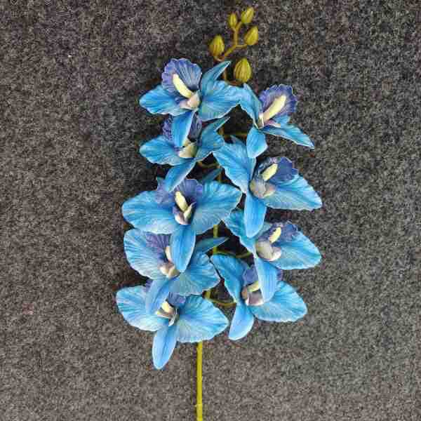Realistic 9-Head Cattleya Orchid Arrangement, 39" Long, Faux Flowers for Home Decor, Wedding Centerpieces, Outdoor Events