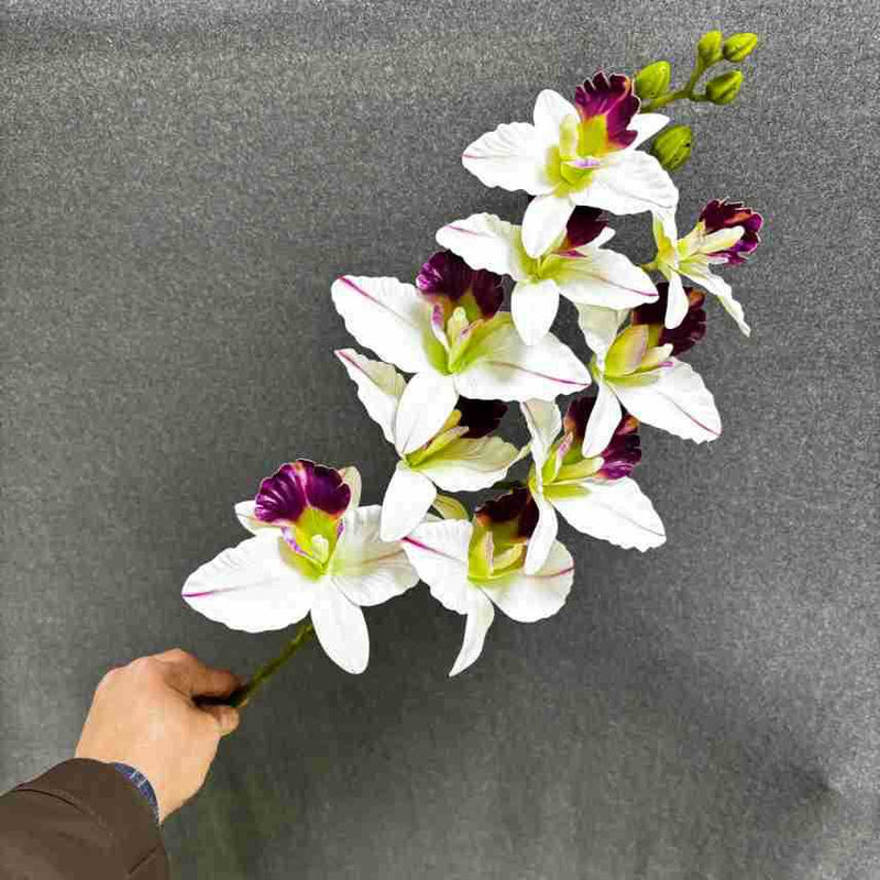 Realistic 9-Head Cattleya Orchid Arrangement, 39" Long, Faux Flowers for Home Decor, Wedding Centerpieces, Outdoor Events