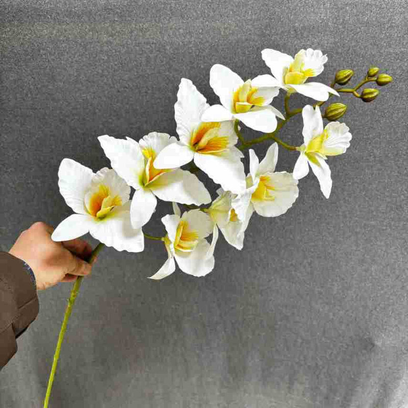 Realistic 9-Head Cattleya Orchid Arrangement, 39" Long, Faux Flowers for Home Decor, Wedding Centerpieces, Outdoor Events