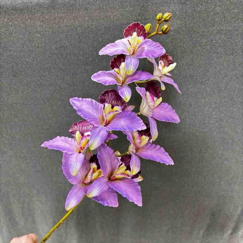 Realistic 9-Head Cattleya Orchid Arrangement, 39" Long, Faux Flowers for Home Decor, Wedding Centerpieces, Outdoor Events